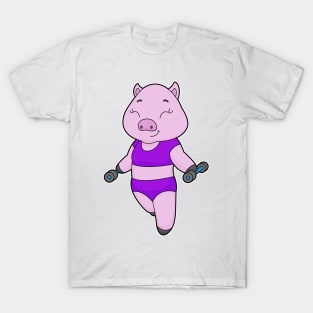 Pig Fitness Dumbbell T-Shirt